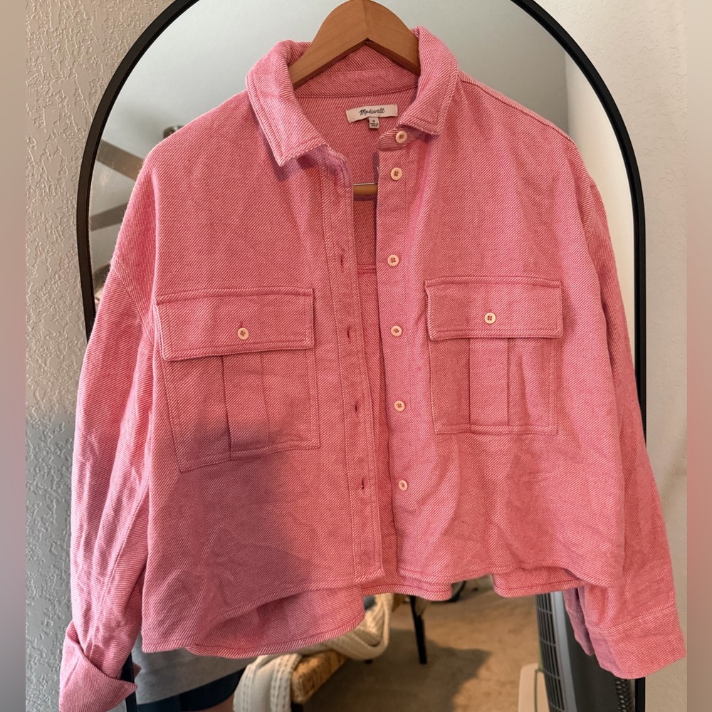 Madewell Pink Herringbone Shirt